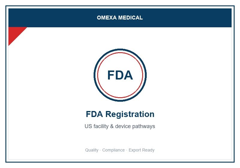 FDA registration pathway visual for Omexa Medical